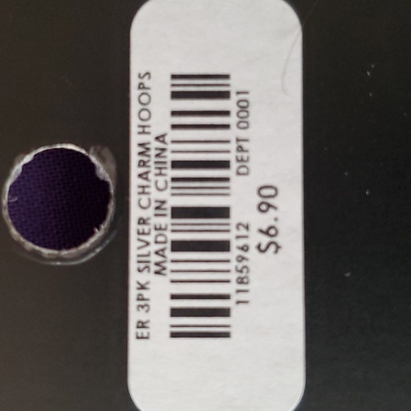 *NWT* Hot Topic's 3Pk Silver Charm Hoops - Picture 12 of 15